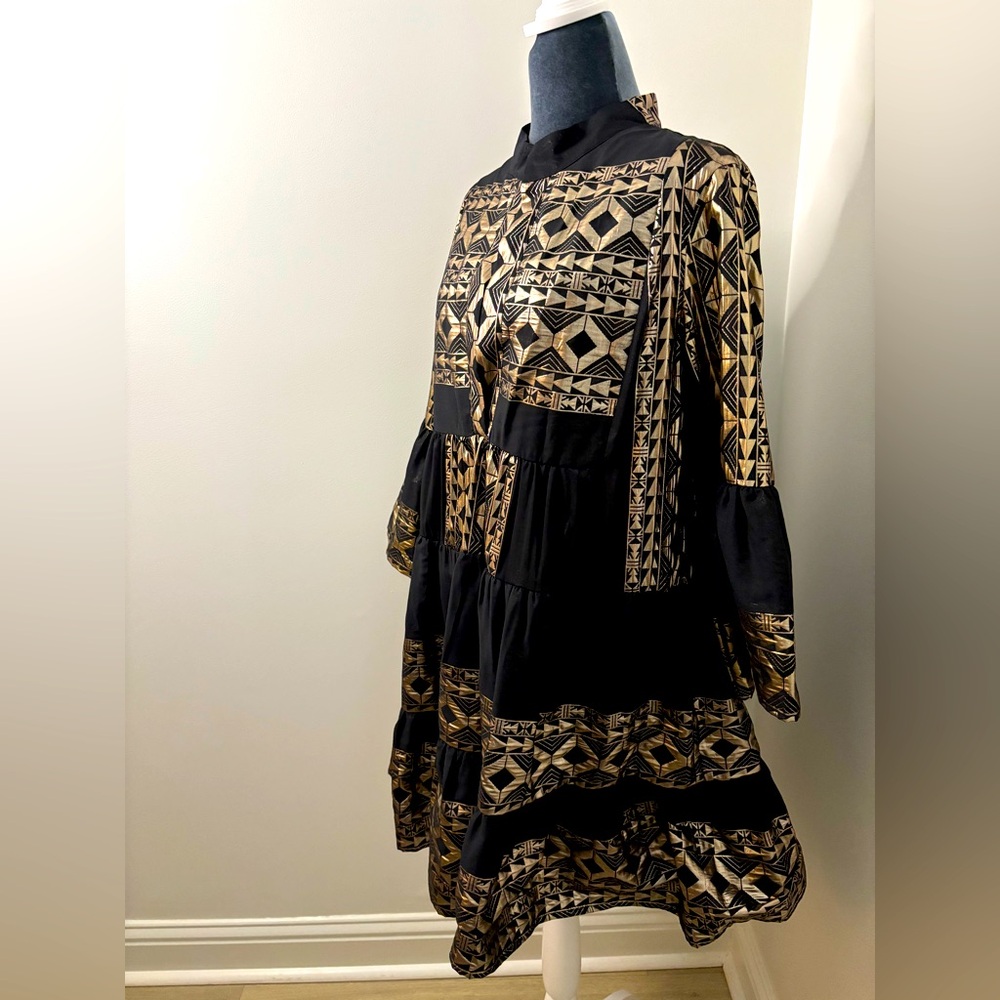NWT Lace Black & Bronze Dress Size L - Picture 2 of 10